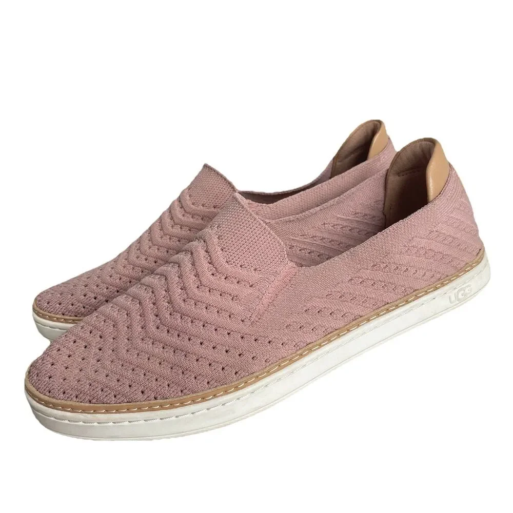 UGGs Women's Sammy Chevron Slip On‎ Comfort Knit Shoes Flats US 8 Pink